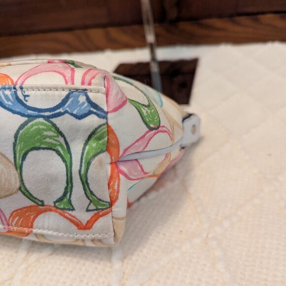 Coach Colorful Scribble Hamptons Weekend Top Handle Pouch Mini Small Baguette - Picture 7 of 10